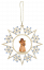 Schneeflocke mit Engel und 56 Swarovski Blau